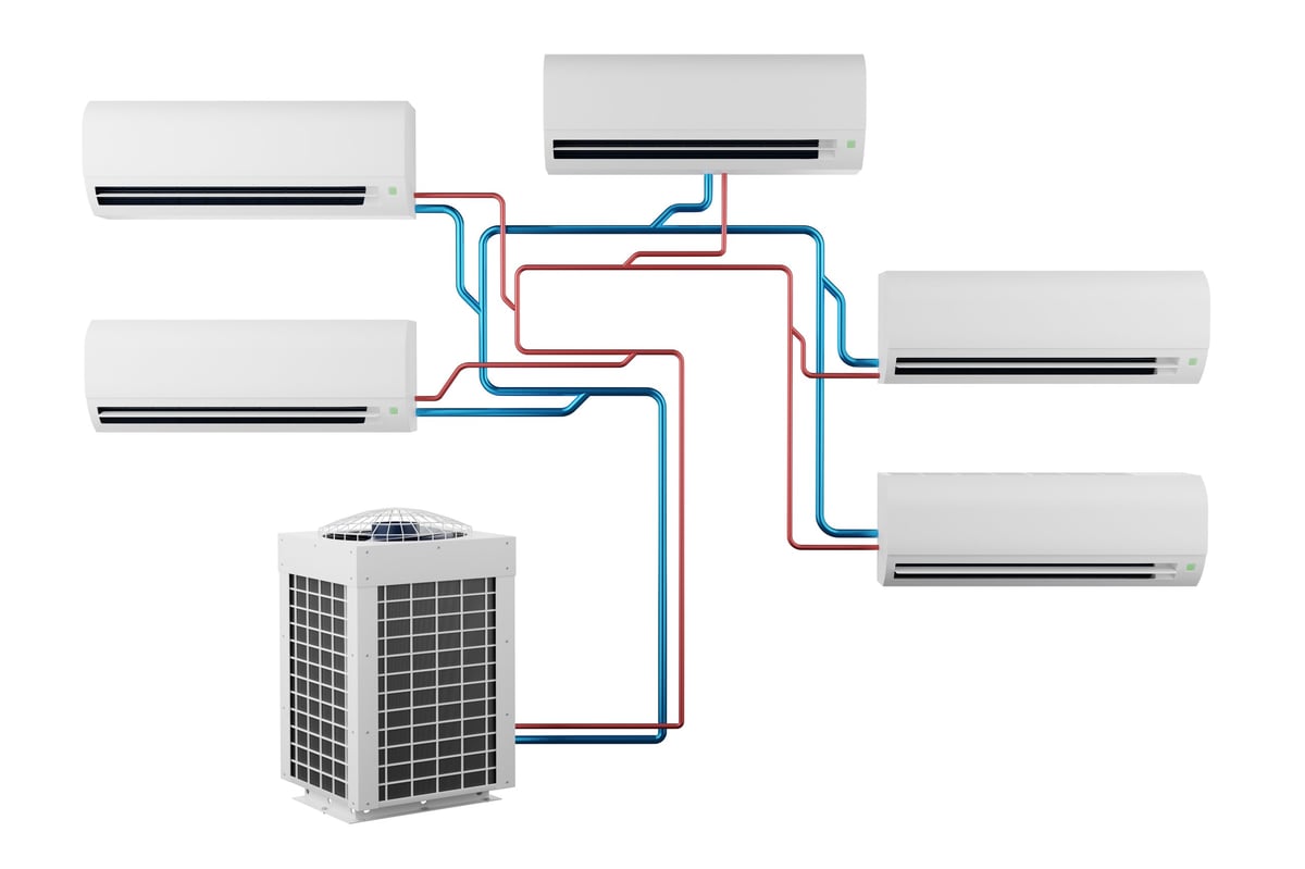 Multi-split indoor and outdoor units